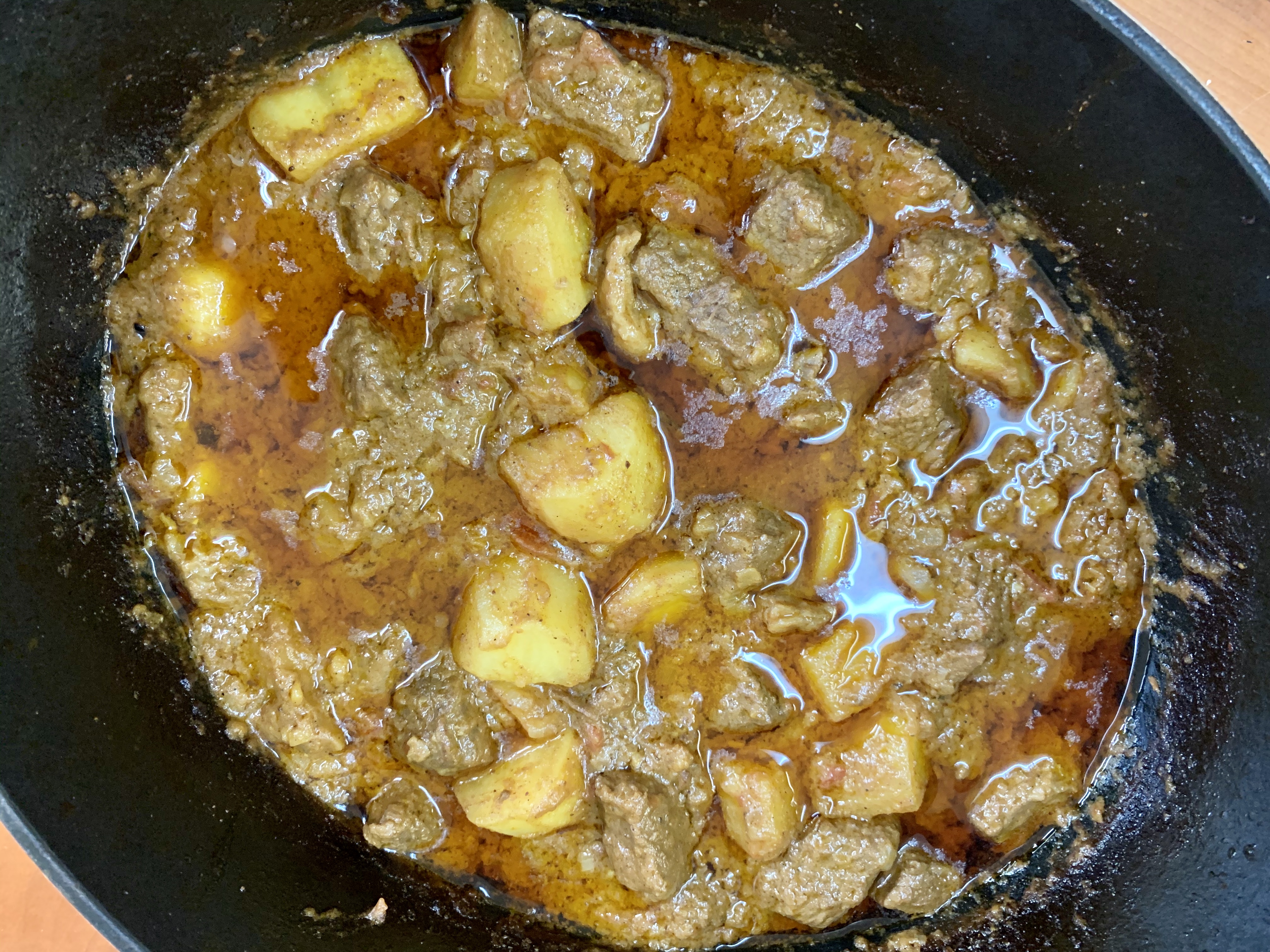 coconut, beef and potato curry